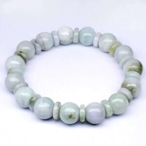 Elegant Sage Gray Burmese Jade Bracelet